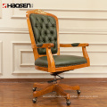 K204 Classic Wooden and leather swivel executive office High back Chair